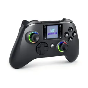 Wireless Game Controller with Screen for Ps4/PC/switch/phone/tablet, Long Battery Life, LED Light Effects Hall Sensor Esports Controller Gamepad