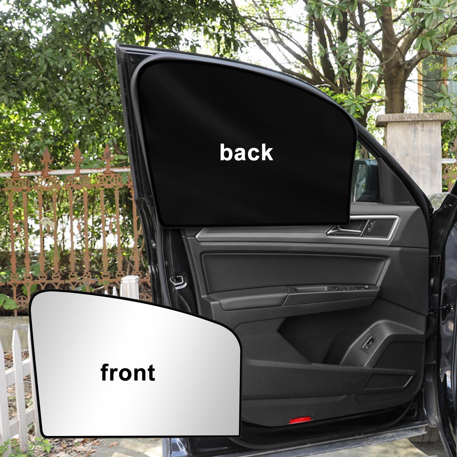 4-Pack Magnetic Car Window Shades, 100% Blackout Privacy Curtains for Car Camping & Travel, UV Protection Universal Fit