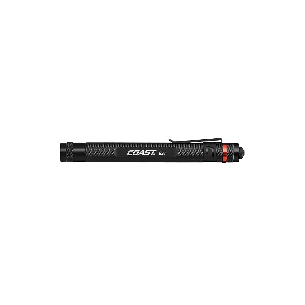 COAST G20 Inspection Beam LED Penlight with Adjustable Pocket Clip and Consistent Edge-To-Edge Brightness, Black