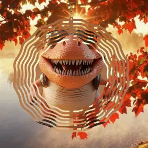 Cartoon Dinosaur Design Wind Spinner, Punk Dinosaur Design Wind Spinner, Outdoor Yard Patio Balcony Decor, Garden Decoration