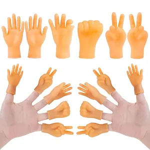 6 Counts Tiny Finger Hands, Mini Rubber Finger Puppets Anime Design for Shows & Performances, Cute Gift Idea for Kids & Parties