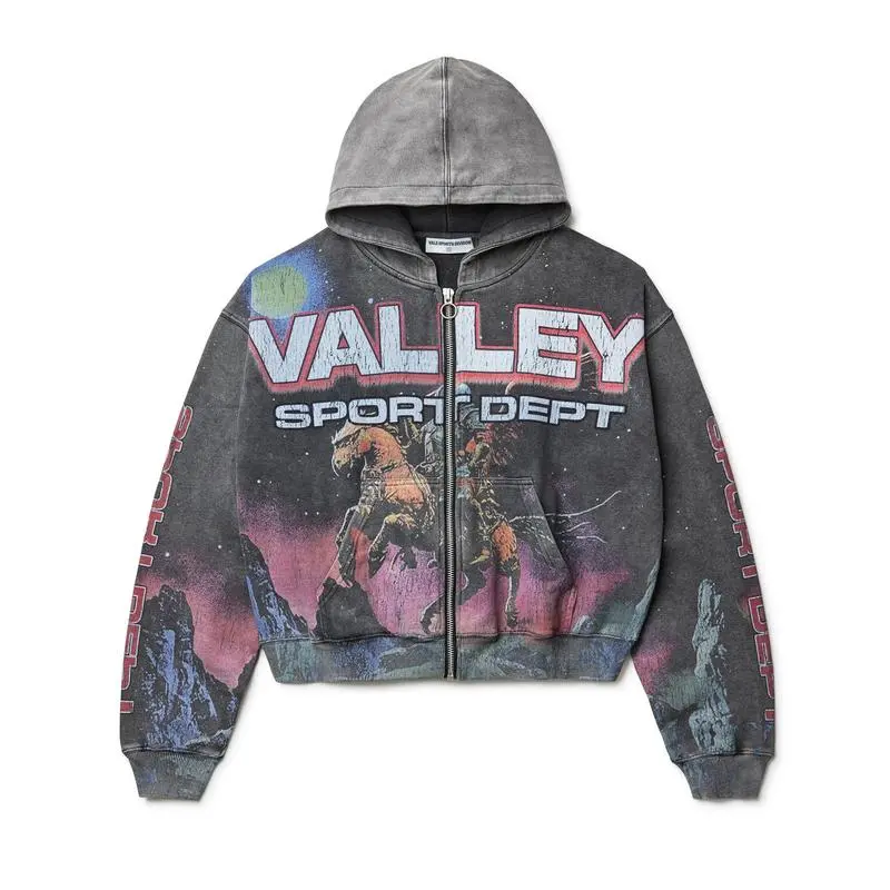 Unisex Vintage Washed Oversized Cut Streetwear Clothing Longsleeves Hoodie - Sport Dept Cotton Hip-Hop Casual Winter Top, Women's Wearable with Raincoat, Vintage Clothing