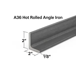 2” x 2” x 1/8" Steel Angle Iron A36 Hot Rolled Carbon Steel Bracket 0.125” Brace 11ga Lintel Metal Angle Trim