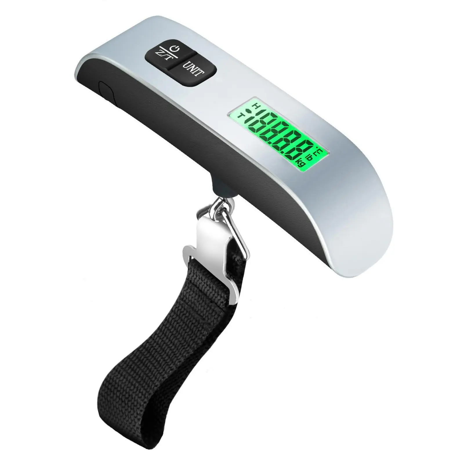 Portable Digital Hanging Scale - 110lbs Compact Electronic Measuring Tool with Backlit LCD Display, Strong Hook Strap, Waterproof Design, Security Lock, Stainless Steel Hook, Car Tire Decals for Travelers, Digital Scale, Pounds/Lbs