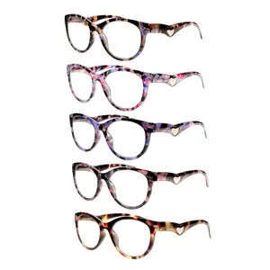 ZOECENT Women's Reading Glasses Blue Light Blocking Oval Fashion Frames with Spring Hinges Diopter1.25+1.5+1.75+2.0+2.5+2.75