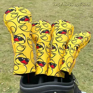 Cute Duck Golf Club Head Cover, Fashionable Fairway Wood Cover, Mixed Golf Head Cover, Suitable for Most Brands