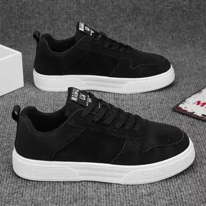 Men's Black Canvas Low-Top Sneakers - Casual Fashion Streetwear, Lightweight & Breathable with Durable Traction Outsole, Lace-Up Comfort for Everyday Wear