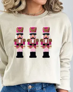 🎀 Pink Nutcracker Trio Holiday Sweatshirt | Ballet-Inspired Christmas Crewneck