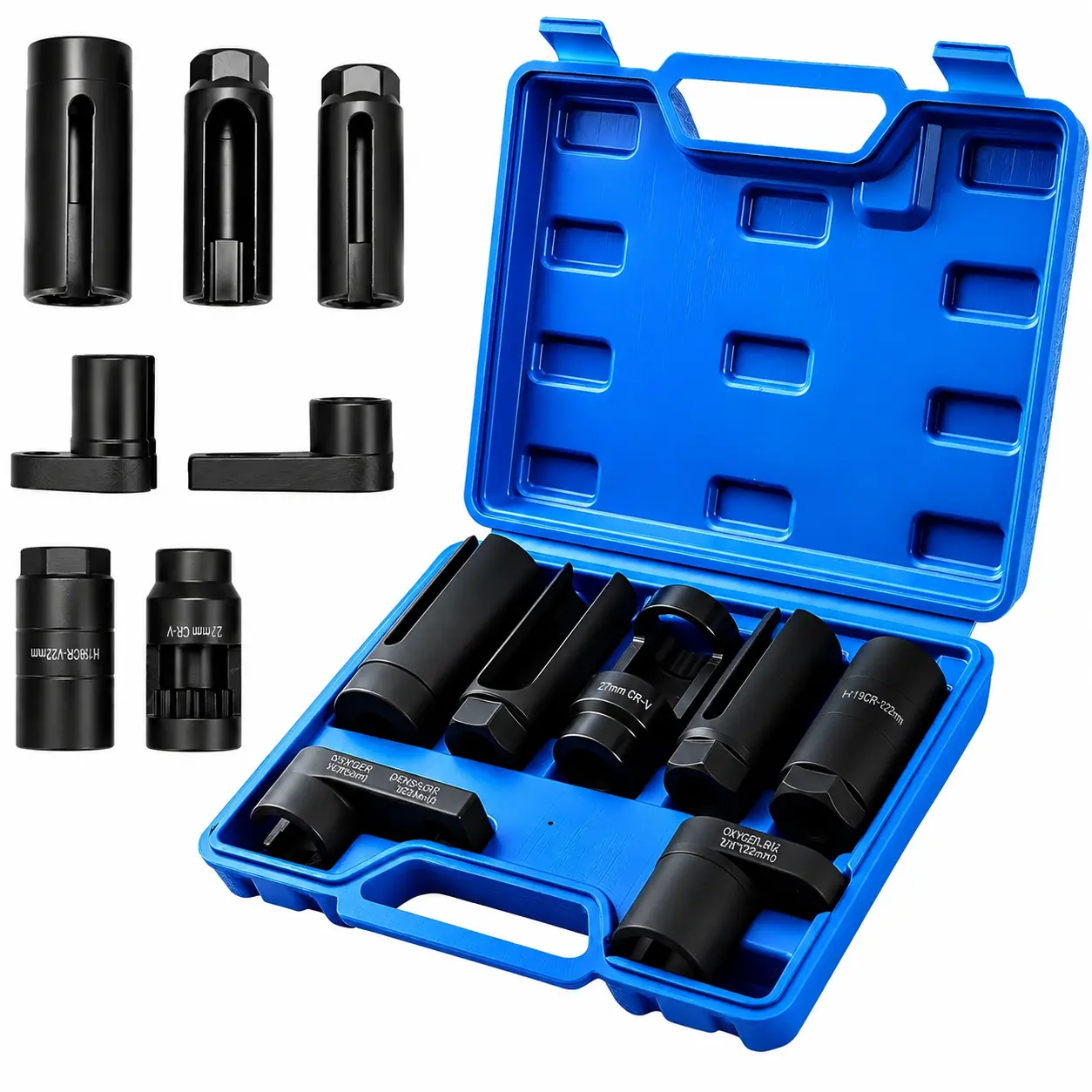 7PCS O2 Oxygen Sensor Socket Kit, Universal Sensor Removal & Installation Tool Kit, Automotive Offset Wrench Remover Tool