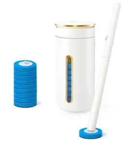 Disposable Toilet Brush, Toilet Bowl Cleaning System with 24 Wand Refill, Clean Brush Starter Kit with 1 Toilet Wand, 1 Storage Caddy and 1 Fragrant Tablet (1 + 24)  toilet bowl cleaners