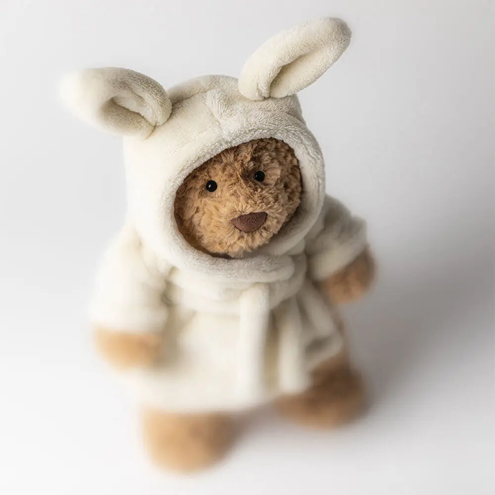 Jellycat Bartholomew Bear Plush All-in-One Edition – Soft Teddy Bear in Warm Hooded Romper, Collectible Plush Toy for Kids & Adults