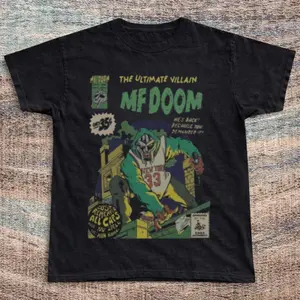 Gildan Men's and Women's T-shirt, MF Doom Graphic Tee, Movie Tee, Unisex T-shirt, Gift T-shirt, Y2k Unisex Graphic Tees Gothic Grunge Emo Scene Amity Affliction Style Clothes Menswear Womenswear Streetwear