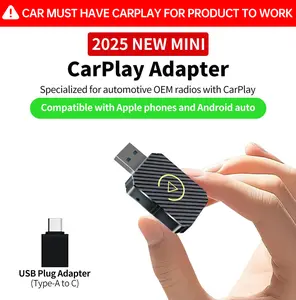 【SpringGlowUp】Yurnlv Wireless Apple CarPlay Adapter for Factory Wired Cars from 2016 Onwards - 2-in-1 Wireless CarPlay & Android Auto Adapter Easier Connectivity Compatibility Stable, Faster, Automotive