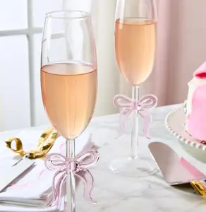 Pink Bow Champagne Glass