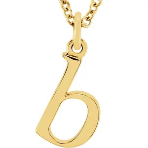 14K Gold Elegant Lowercase 'b' Initial Choker Necklace