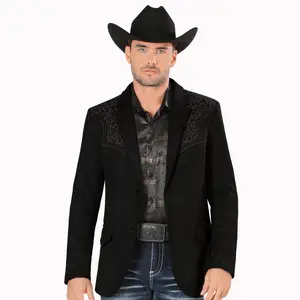 MONTERO Men's Suede Embroidery Blazer Slim Fit MT2182 Stylish and Fitted