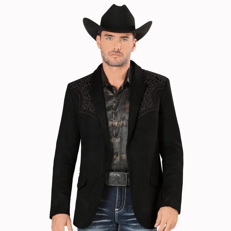 MONTERO Men's Suede Embroidery Blazer Slim Fit MT2182 Stylish and Fitted