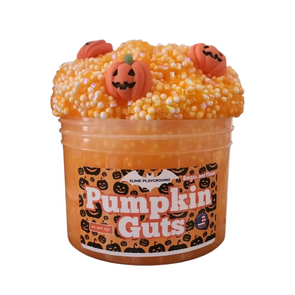 Pumpkin Guts Slime + Surprise Squishy - 8 oz  - Sensory - ASMR - Halloween
