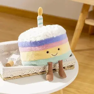 JELLYCAT Amuseables Birthday Cake Teddy Bear - Funny & Charming Rainbow Design - Perfect Birthday Gift for Any Occasion