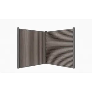 All-Weather WPC Composite Fence Slat Panels American Walnut + FLOLEOPA 33pcs 3D PVC Wall Panels, 11.8×11.8 in, Waterproof & Fire-Resistant, Modern Geometric Wall Decor for Living Room, Bedroom, TV, Office & Game Room