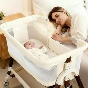 Newborn/Baby 4-in-1 Bassinet! Foldable Travel Style + Wheels | Mosquito Net + Mattress + Storage Included