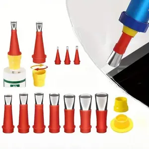9pcs Joint Filling Tool Set (with Base) - Glue Anti Hollowing Exterior Wall Doors and Windows Glass Nozzle, Kitchen and Bathroom Sink Car Repair Shop Factory Hotel, Hardware Kit