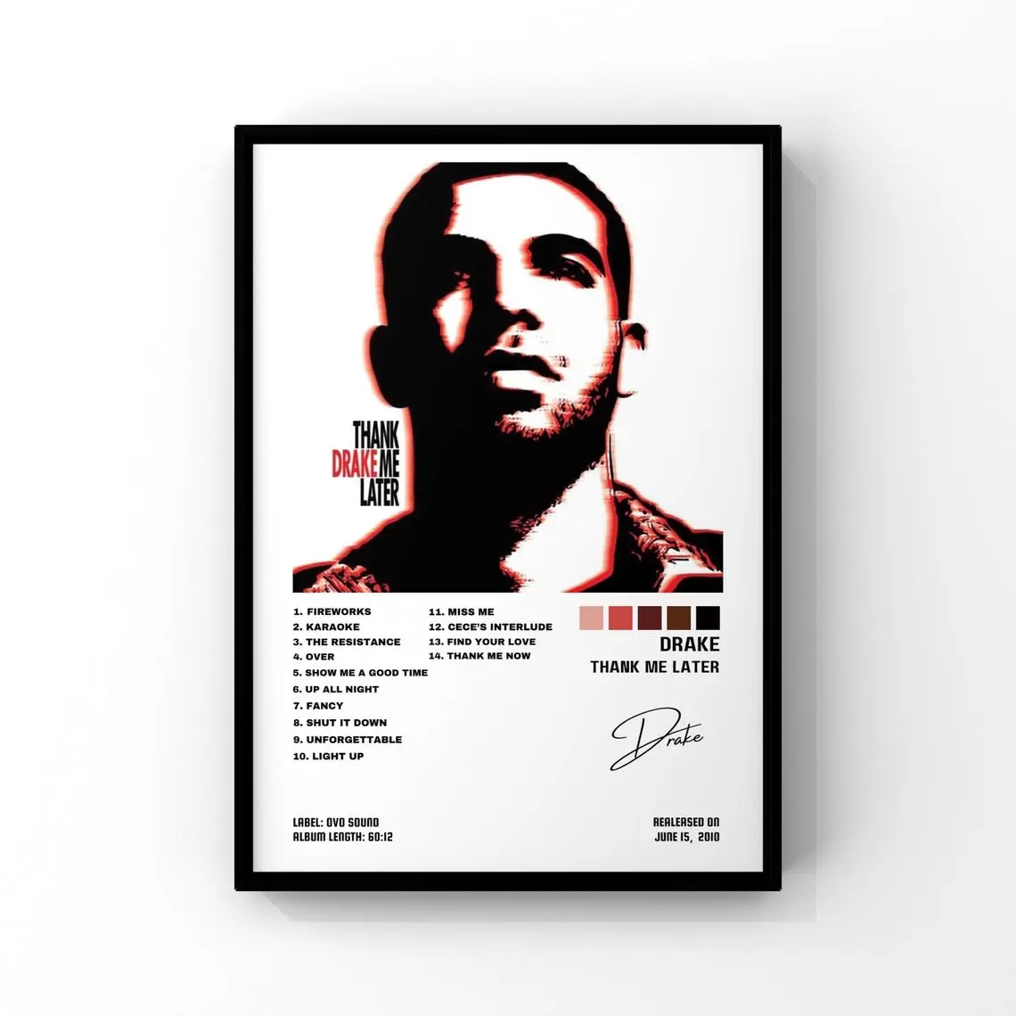 Thank Me Later Album | Album Cover Poster | Music gift | Music Wall Decor | Digital