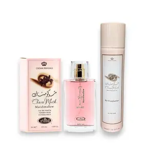Al Rehab Choco Musk Marshmallow Bundle, 50 ml EDP + 300 ml Aerosol Air Freshener, Unisex Marshmallow Vanilla Perfume with Chocolate Fragrance, Gourmand Candy Scent, Vanilla Fragrance for Everyday Use