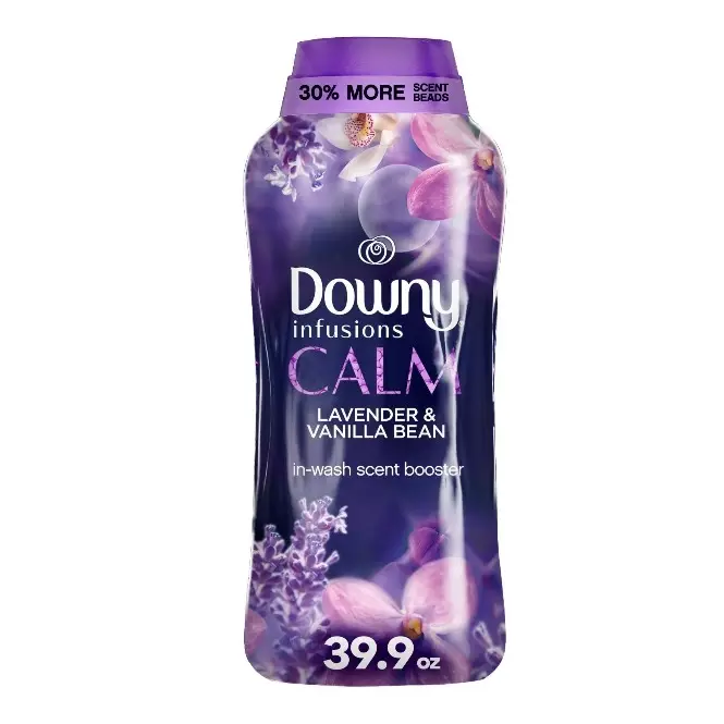 Downy Infusions Calm In-Wash Scent Booster Beads Lavender & Vanilla Bean 39.9 oz Soften & Sniff 30% More Long-Lasting Fragrance for Softer Clothes