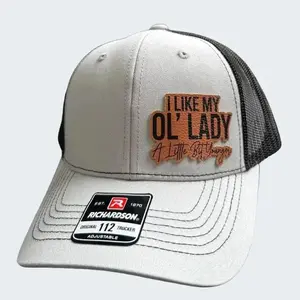 I Like My Ol’ Lady A Little Bit Younger Cap| Funny Trucker Hat| Leather Patch Gift Idea for Him| Gift For Husband
