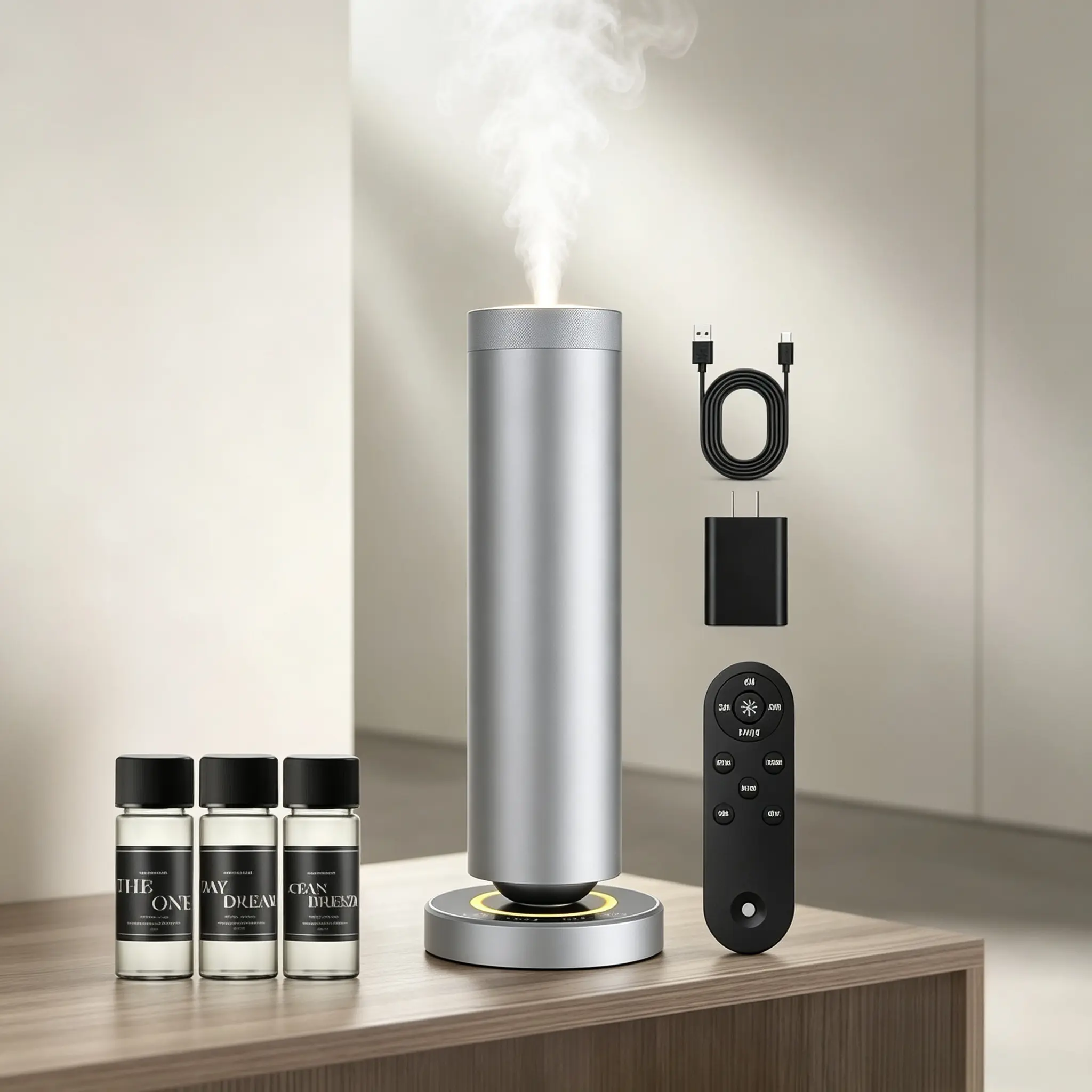 Indoor Recreation LED Aroma Diffuser with LED Lights, 3 Luxury Scents, 20ml×3 Oil Set, 1000sq/ft Cover, Ultrasonic Cool Mist Humidifier, Auto-Off Timer, Eco-Friendly Home Ambiance Decor Gift