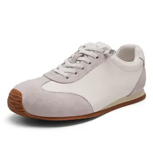 MVEUAC Women's Fashion Sneakers - Comfortable Casual Walking Shoes with Memory Foam Insole, Retro Suede Low Top Trainers, Flexible Soft Sole Daily Shoes for Narrow & Wide Feet round toe girl footwear slippers factory