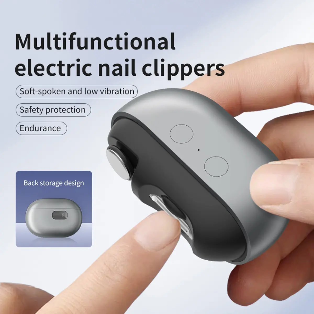 Multi-Functional Electric Nail Clipper,3-in-1 Nail Clipper, File & Polisher, USB Rechargeable500mah, Quiet and Portable, Ergonomic Design, Nano Glass Polisher, Replaceable Alloy Heads；Father's Day gift, Nail Care Tool, Electronic Nail File