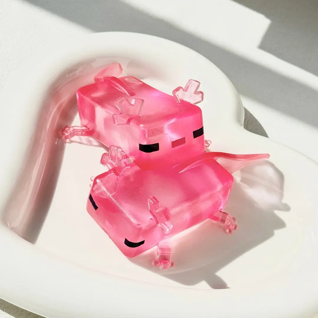 Axolotl Squishy Stress Relief Toy Glitter Fidget Toys Cute Malt Sugar Axolotl Toy Fidget Toys for Kids Youth Adult, Party Favors Anxiety Relief Squishy Toys(pink) sensory game design fun