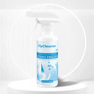 FlyCleanse Fabric Stain Remover Spray, effective on oil stains, food stains, and fresh blood stains on clothing; rinses out easily—gentle on fabrics—safe for babies