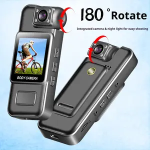 Portable Pocket Camera with Screen 180° Rotating WiFi Wireless Connection Recorder Clip-On HD Infrared Night Vision for Law Enforcement