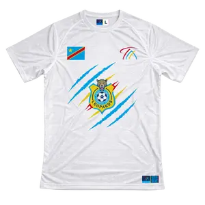 DR Congo Leopards Fan Jersey, White Claw Edition | Congo National Team Style Football Shirt | African Football Jersey Sport Top Sports Top