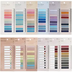 2400 count Morandi Sticky Tabs, 12 Sheets Sticky Index Tabs, Book Tabs, Page Markers, Colorful Book Annotating Tabs, Page Tabs, Sticky Flags, Transparent Sticky Note Tabs, File Index Tabs with Ruler