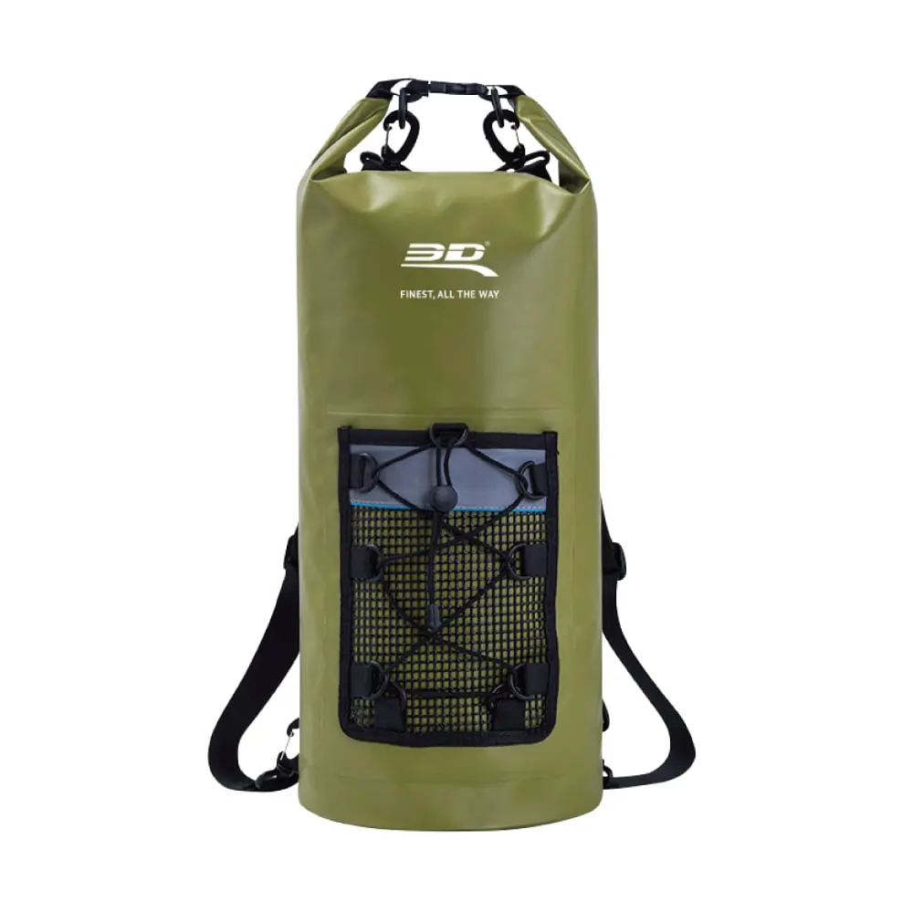 3D MAXpider Waterproof Lightweight Dry Bag Backpack, Roll-Top Seal, Wear-Resistant, All-Weather, UV-Resistant for Outdoor Sports, Boating, Army Green