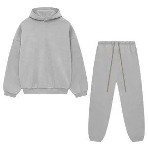 Fleece Light Heather Gray Hoodies Pants Set - Sweatsuits for Men 2 Piece Tracksuit Casual Athletic Jogging Suit Hooded Set