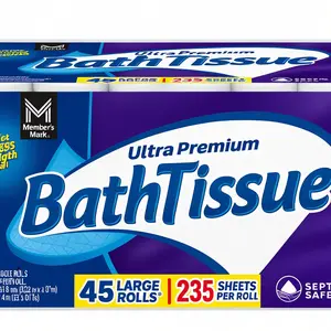 Member’s Mark Ultra Premium 2-Ply Toilet Paper – 45 Rolls (235 Sheets Per Roll)