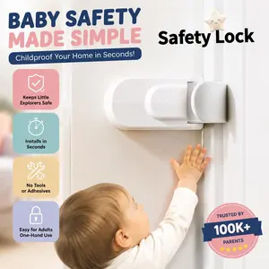 No Drill Child Safety Door Locks, Easy Install Baby Proof Door Handle Locks for Toddlers, Essential Home Safety Accessory for Bedroom & Bathroom