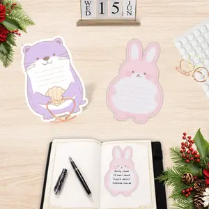 YOOMA Fun and Functional Sticky Notes,Cute Bunny & Otter Sticky Notes Collection, Perfect for Daily Planner, Reminders,Sticky Notes for Daily Convenience and Quick Notes, 100-Pack with100pcs Stickers+3pcs Mental Note Card Clip, Cute Animal Notepads
