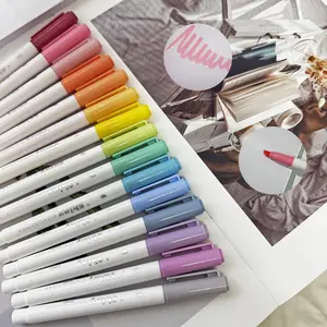 Glitter Highlighter Pen (15pcs/set), Shinny Sparkling Art Shimmer Marker Highlighter Pen for Journaling, Painting, Scrapbooking, Office & School Supplies, Brush Tip Markers