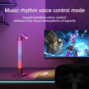 Mumpson Eye-Care LED Desk Lamp - 3 Color Modes, Touch Control, Foldable, Music Rhythm Voice Control, Lights for Bedroom Night Use