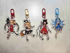 Touhou Project Acrylic Keychains, Marisa Kirisame, Reimu Hakurei, Cirno, Flandre Scarlet Keychains, Touhou Project Keychain, Kawaii Gift Accessories