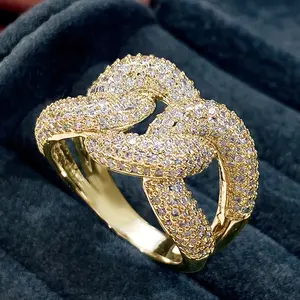 Sparkling Twisted Cross Hip-Hop Wide Ring with Full Cubic Zirconia for Women - Perfect Gift for Anniversary, Birthday Party & Valentine's Day