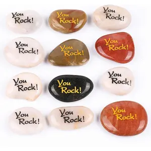 12 PCS You Rock! RockImpact You Rock Gifts You are Amazing Engraved Inspirational Stones Pocket Stone River Rock Word Stone Appreciation Gratitude Stones Wholesale Bulk (Pack of 12, You Rock!)