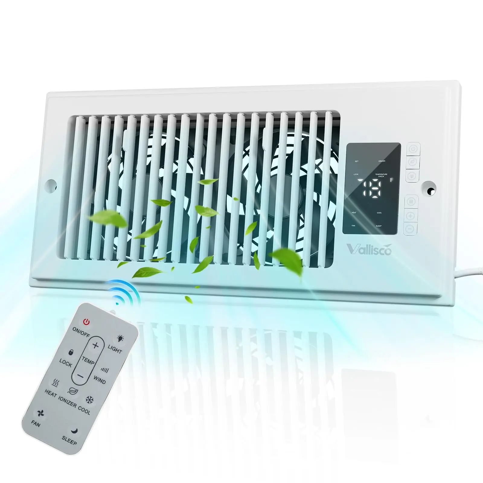 Father's Day Register Booster Fan for 4” x 10” Register Holes, window fan, 10-Speed Quiet Ventilation Fan with Thermostat & Remote, Negative Ion Air Vent Booster, Enhances Airflow & Home Comfort Heating circulation