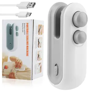 2026 New Upgraded  Version Mini Snack Bag Sealer Machine, Rechargeable 2 in 1 Snacks Mini Bag Sealer with Cutter, Keep Food Fresh, Plastic Electric Heat Sealer,White Plastic Bag Sealer, Ideal for Selling Bags